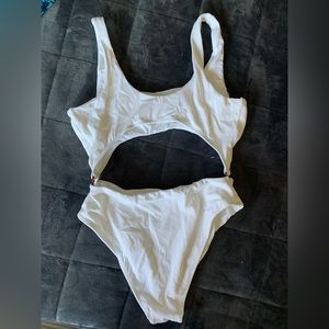 Kendall +Kylie white cutout swimsuit